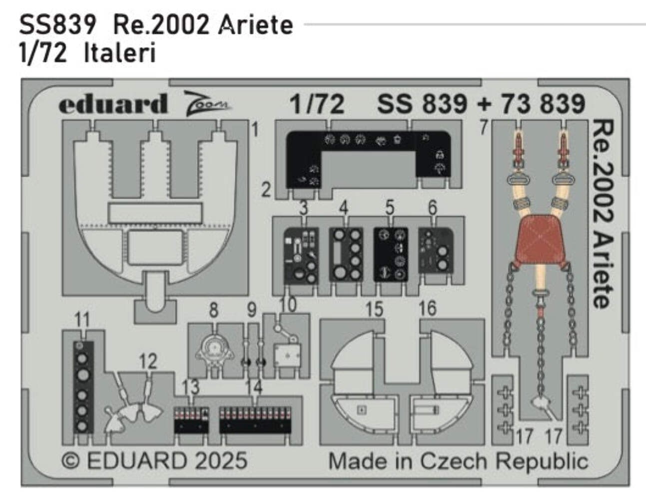 Eduard SS839 1:72 Reggiane Re.2002 Ariete