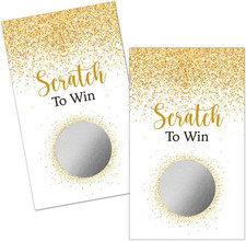 50 Pack Gold Dust Blank Gift Certificate Scratch off Cards for Small Business, S