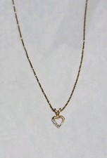14 K Yellow Gold Small Heart Pedant Necklace Pre-owned 2.46 Grams