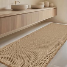 IM HOME Extra Large Waffle Bath Mat, Boho Bathroom Rugs Absorbent Non Slip, Ultr