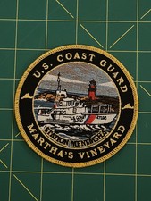 USCG Coast Guard MARTHA'S VINEYARD Mass Station Menemsha Patch Metallic Threads