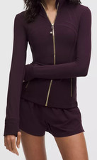 LULULEMON DEFINE JACKET NULU BLACK PLUM/GOLD/GOLD 0 2 4 6 8 10 12 14 NWT USPS