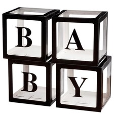 Baby Boxes with Letters for Baby Shower, Baby Shower Decorations with 4 Ballo