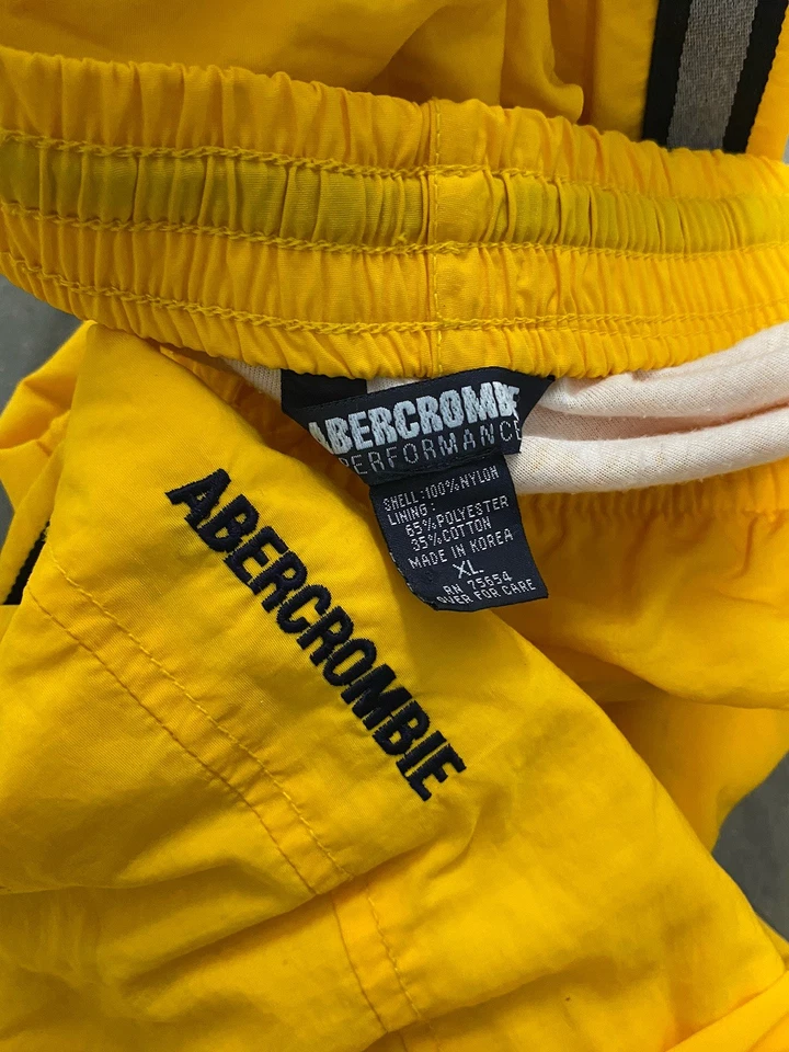 复古男式 90 年代 Y2K Abercrombie & Fitch 裤子尺寸 XL Thrash Bolt 条纹网眼布 — 第 4/4 张图片