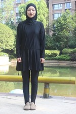 Women Muslim Swimwear Hijab Beachwear Burkini Islamic Bathing Swimsuit Arab 3Pcs
