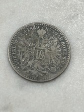 10 KREUZER AUSTRIAN EMPIRE FRANC. GIUSEPPE 1869 SILVER COIN g.2 OLD SILVER COIN