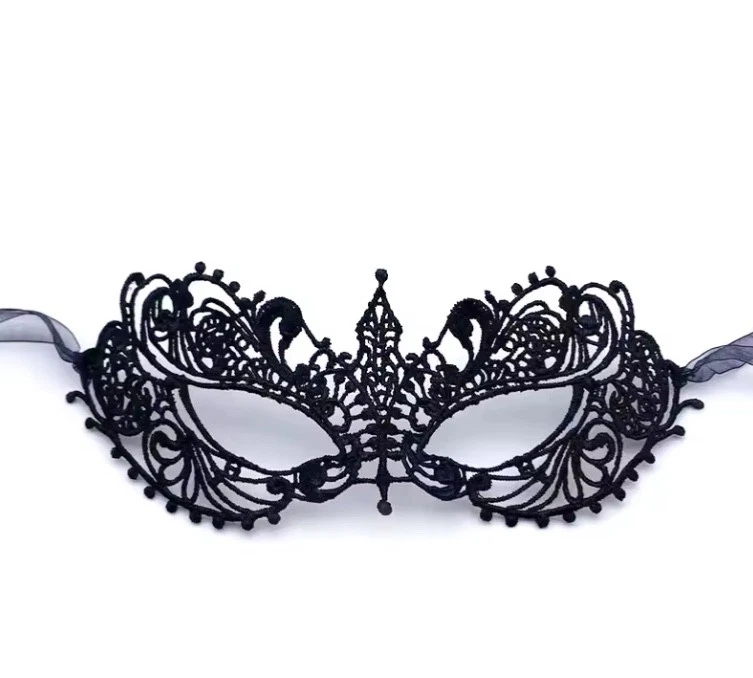 Sexy 50 Shades of Grey Black / Gold Lace Half Eye Mask Party Sensual Adult - Image 3 of 4