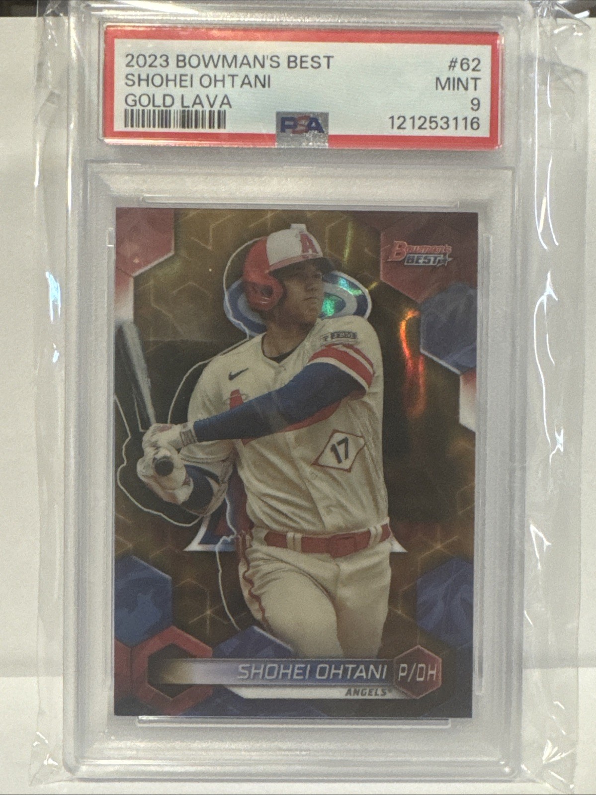 2023 Bowman's Best - Shohei Ohtani #62 Gold Lava Refractor /75