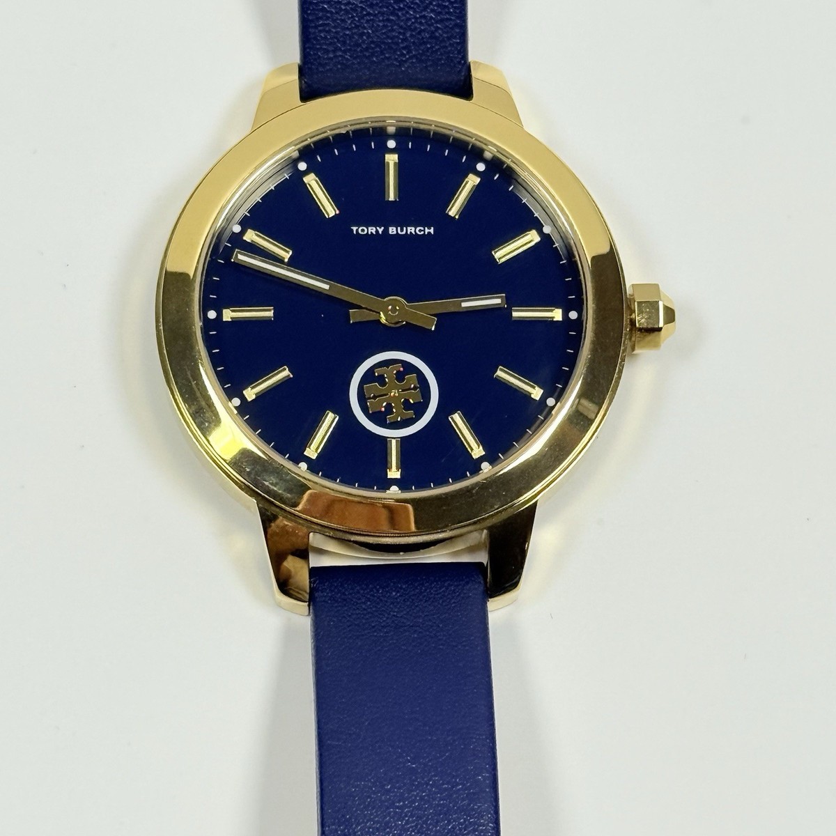 Tory Burch Collins TBW1203 Blue Dial Blue Leather Strap Women's