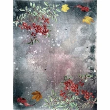Dark Floral #4 | A4 Mulberry Rice Paper | Paper for Decoupage