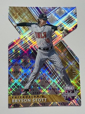 2019 Panini Elite Extra Edition #14 Bryson Stott Status Die Cut Purple #/125