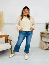 MoCo Boutique Cropped Skinny Tummy Control Jeans Size 18W Frayed $68