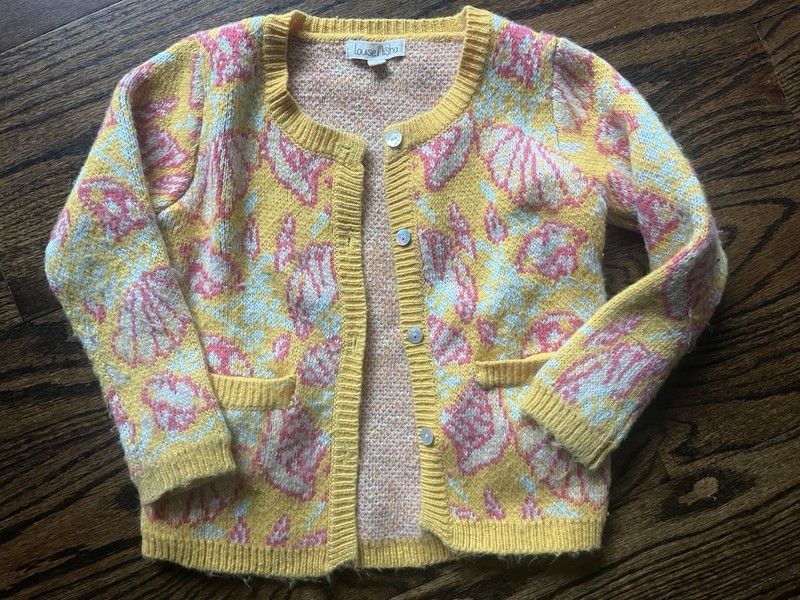 Louise Misha Floral Angora Cardigan Sweater Size 4