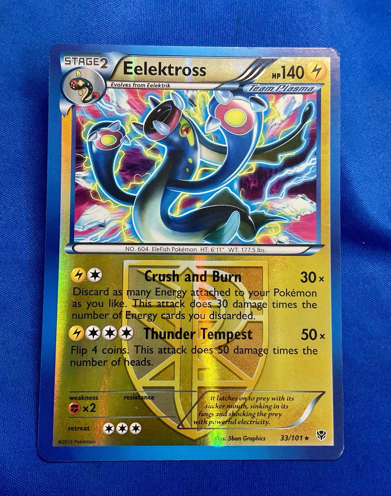 2013 Eelektross (Team Plasma) 33/101 Plasma Blast Reverse Holo Pokemon