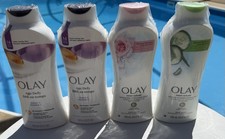 Lot of 4 Olay Body Wash 22-23.6 oz Age Defy Fresh Outlast Rose Cucumber NEW