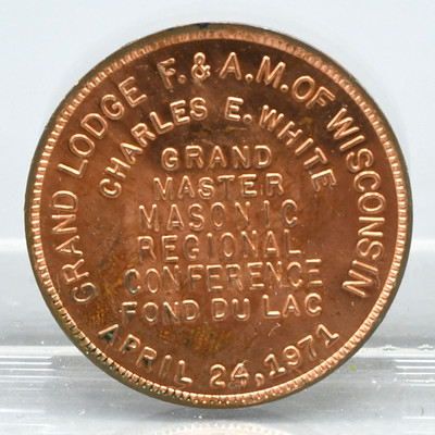 Masonic Regional Conference Coin Token 1971 Fond du Lac Wisconsin Freemason