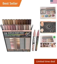 Professional 22-Color Skin Tone Acrylic Paint Markers - Quick Dry & Non-Toxic