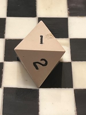 Vintage Gamescience d8 opaque white rpg ad&d dice 121524@