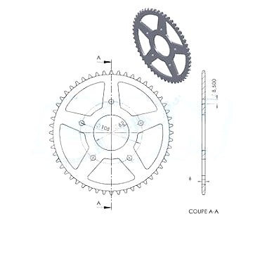 Couronne 420 48 dents acier Ø62 mm pour Rieju RRX et Peugeot SM XPS