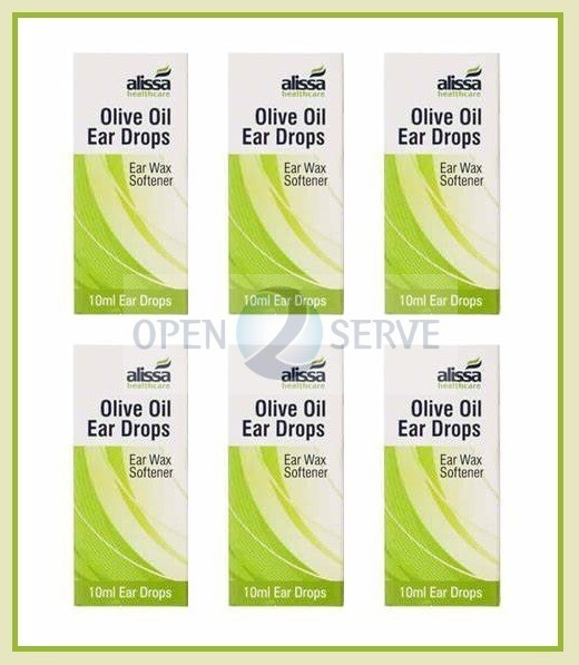 6x Extra Virgin Olive Oil Ear Wax Softener | Drops | Helps Removes Wax - 10ml