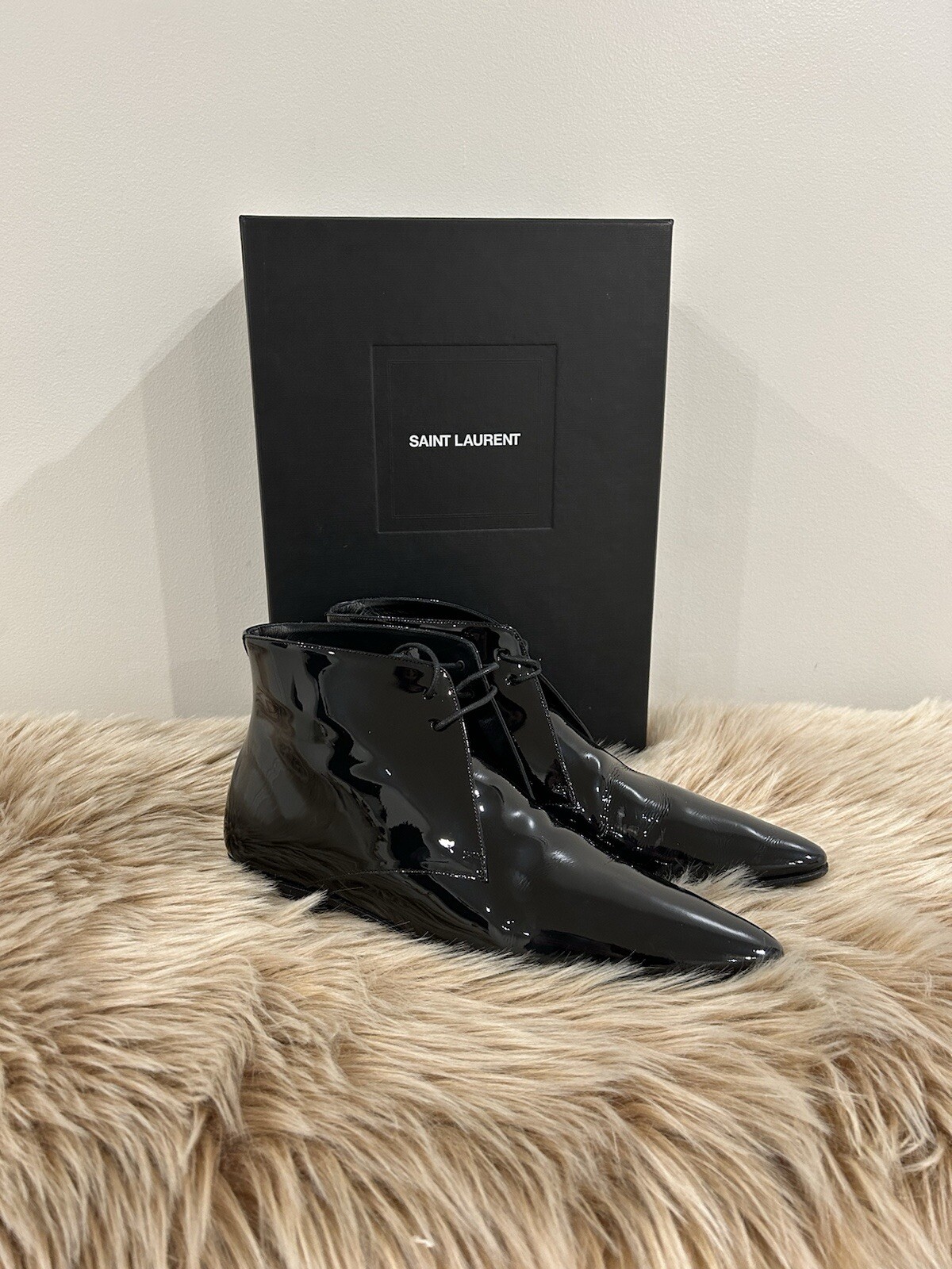 SAINT LAURENT Stivali eleganti uomo YSL Vernis in pelle