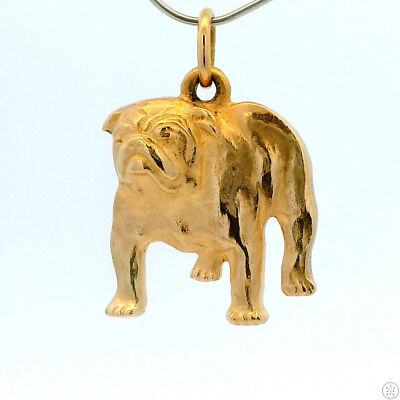 Vintage 14k Yellow Gold Rare James Avery Bulldog Charm Retired