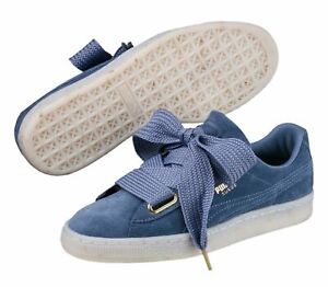 Scarpe Donna Ginnastica Puma Suede Heart Trainers Blue In Pelle Doppio  Laccio | eBay