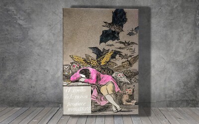Francisco Goya Der Schlaf der Vernunft produziert LEINWAND GEMÄLDE KUNSTDRUCK WAND 1704