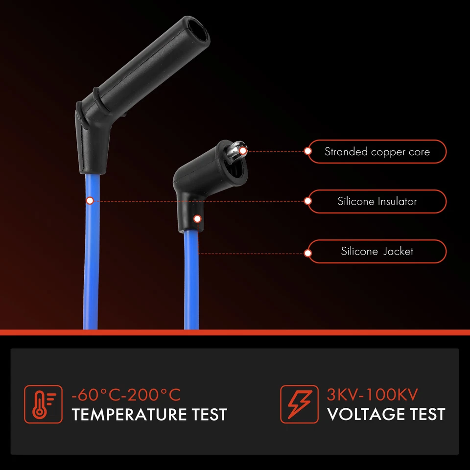 5x Juegos de cables de bujía para Dodge Colt 92-95 Eagle Summit Mitsubishi Plymouth Foto 4 de 4