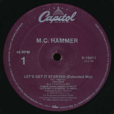 MC Hammer - Let s Get It Started / VG+ / 12''''