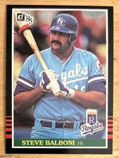 1985 Donruss Steve Balboni Baseball Card #419 Royals First Base Mid-Grade VG O/C