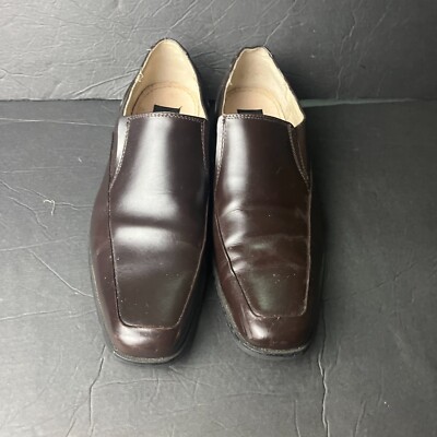 JF J. Ferrara Men's Slip-On Dress Casual Shoes Loafers Brown Size 9.5 M Leather