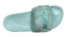 mint green puma slides