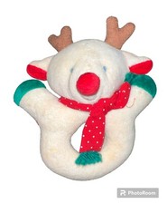 Vtg Kids Gifts Terry Cloth Rattle Reindeer Baby Grab ems Shake Me Plush
