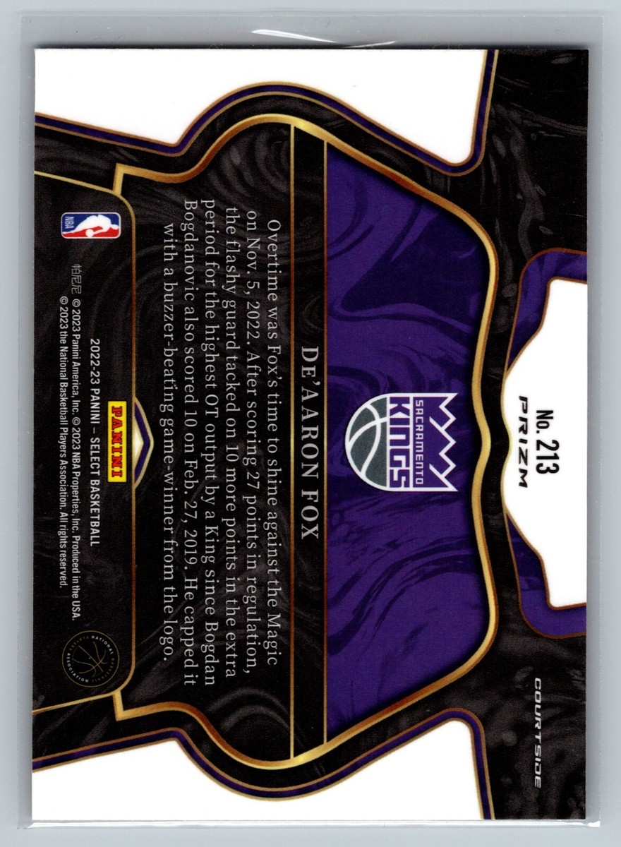 2022-23 Panini Select Courtside #213 De'Aaron Fox Orange Flash