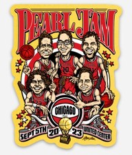 Pearl Jam Die-Cut Vinyl MAGNET 2.5"x3" Chicago 9/5/23 Bulls Poster Art