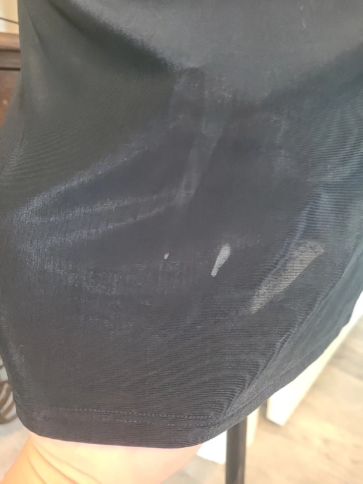 Vestido Halter Transparente Olga De Colección Sin Mangas Para Mujer Talla 34 Negro Hecho en EE. UU. 12209 Nylon Foto 2 de 4