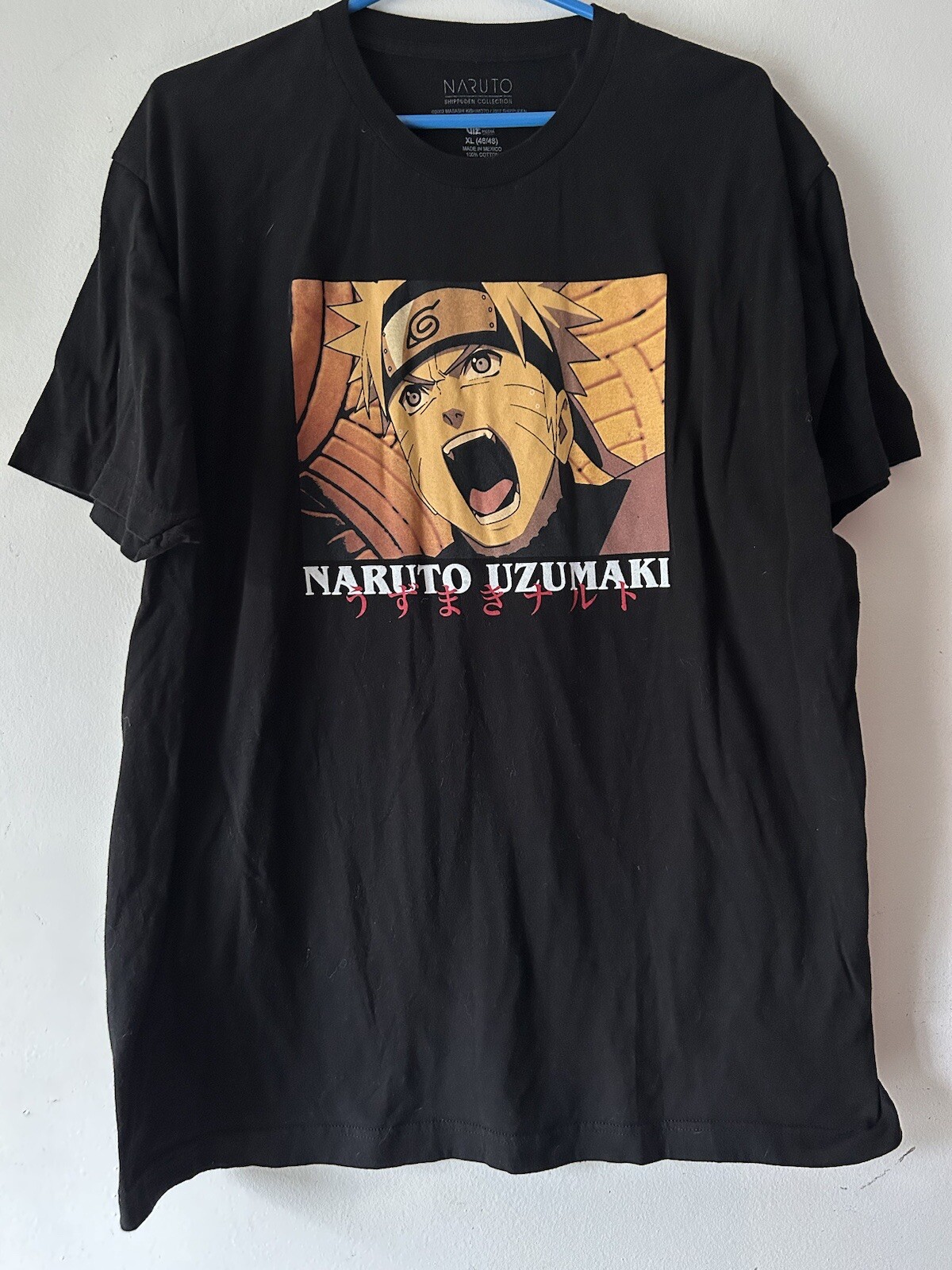 Maglietta Vintage Naruto Shippuden - Team Y2K 2002 - Blu Navy, Taglia XL, Nuova Con Etichetta