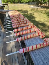 18 Vtg JSNY Plastic Blo Blow Mold Candy Cane Pathway Lights Holders Striped