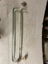 2 VINTAGE 24 INCH GLASS ROD TOWEL BAR WITH END SUPPORTS 1905 House Bathroom WOW