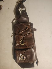 Vicenzo Brown Italian Leather Waist Fanny Pack 