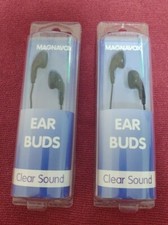 2 Count Magnavox MHP4804-BK Clear Sound Ear Buds Black 13 mm Driver 3.5 mm Jack