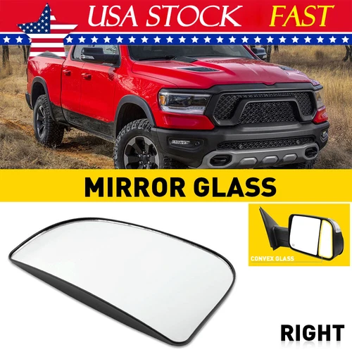For Dodge Ram 1500 2500 3500 2010-2020 Tow Mirror Spotter lower Glass Right Side