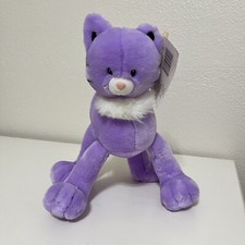 Vintage Animal Alley Toys R Us Purple Cat Plush Stuffed Animal Posable 2000 TAGS