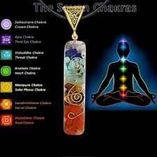 7 Chakra Orgonite Pendant Handmade Energy Protection Women Men Necklace Gift