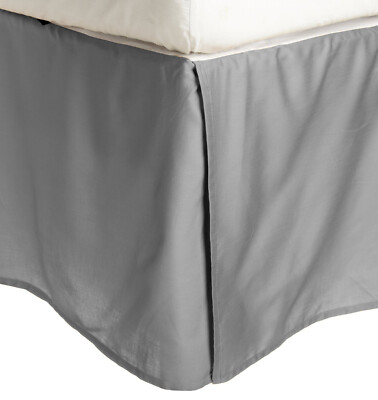 Superior 300 Thread Count Long-Staple Combed Cotton Solid Bed Skirt- Grey 