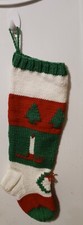 Hand KNIT Christmas Stocking Vintage Pattern Will Personalize For FREE
