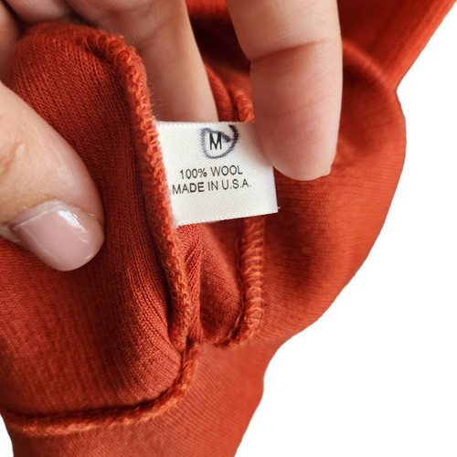 Vintage Men's Medium Grandpa Sweater St. Croix Knits Merino Wool Cardigan Orange - Picture 4 of 6