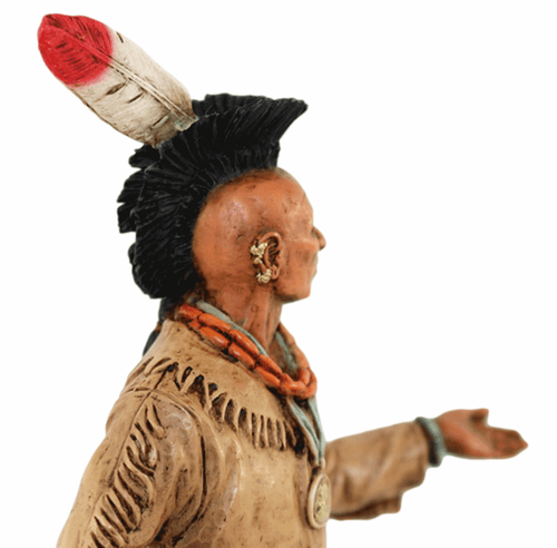 Indianerfigur Black Hawk Häuptling Indianer Fox H 23 cm Tomahawk Limited Edition - Bild 7 von 8