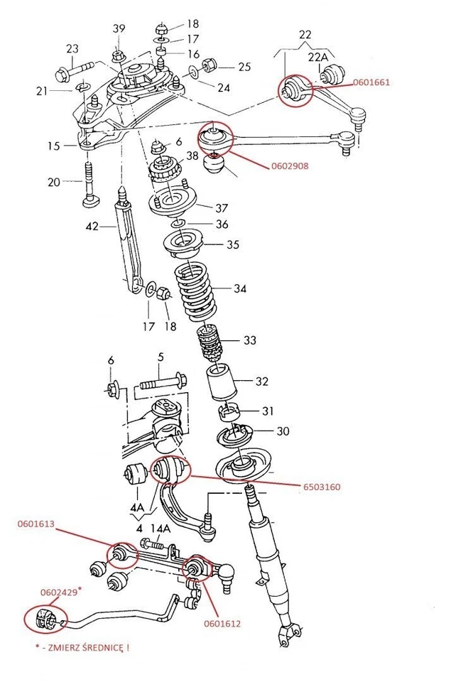 AUDI A8 D2 (94-02) Kit sospensioni boccole in poliuretano anteriore ProFlex - Immagine 2 di 2